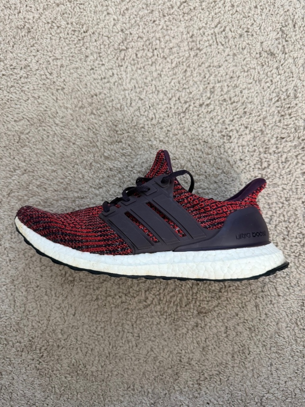 Adidas UltraBoost 4.0 Noble Red CP9248 Mens Size 9 Primeknit Boost Sneakers